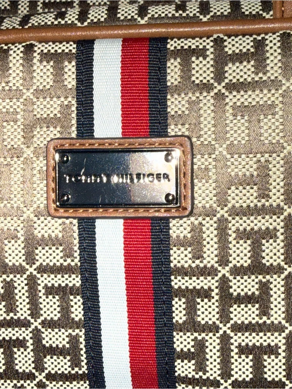 Tommy Hilfiger Monogram Jacquard Toiletry Cosmetic Travel Bag NWOT